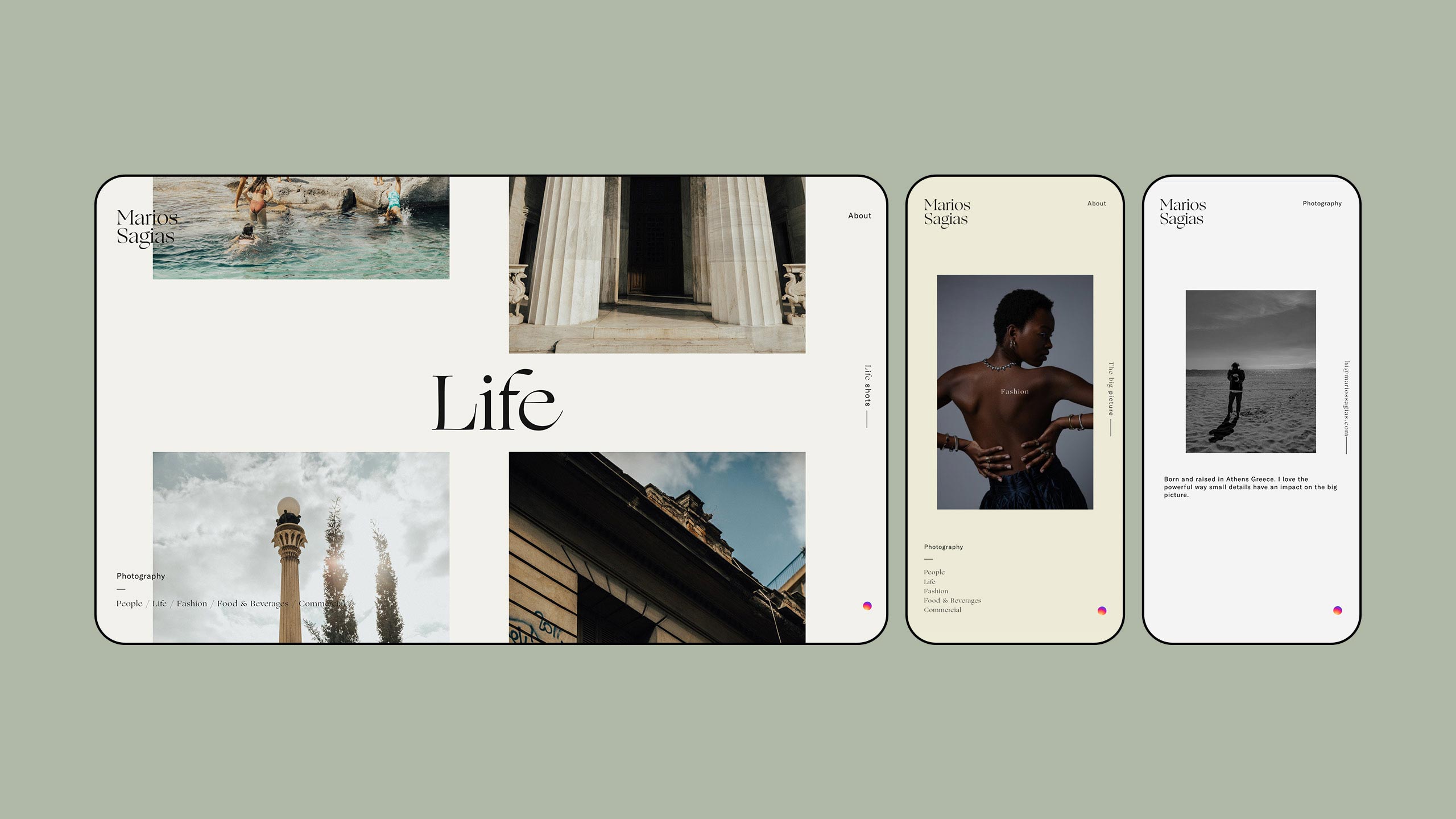 Marios Sagias photography website design and development